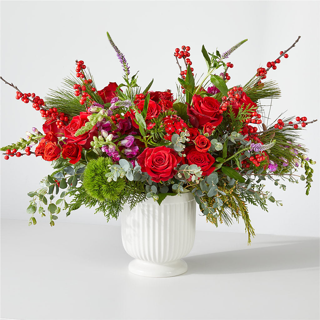 Big Red Bow Bouquet – Maison Blooms, Wesley Chapel FL