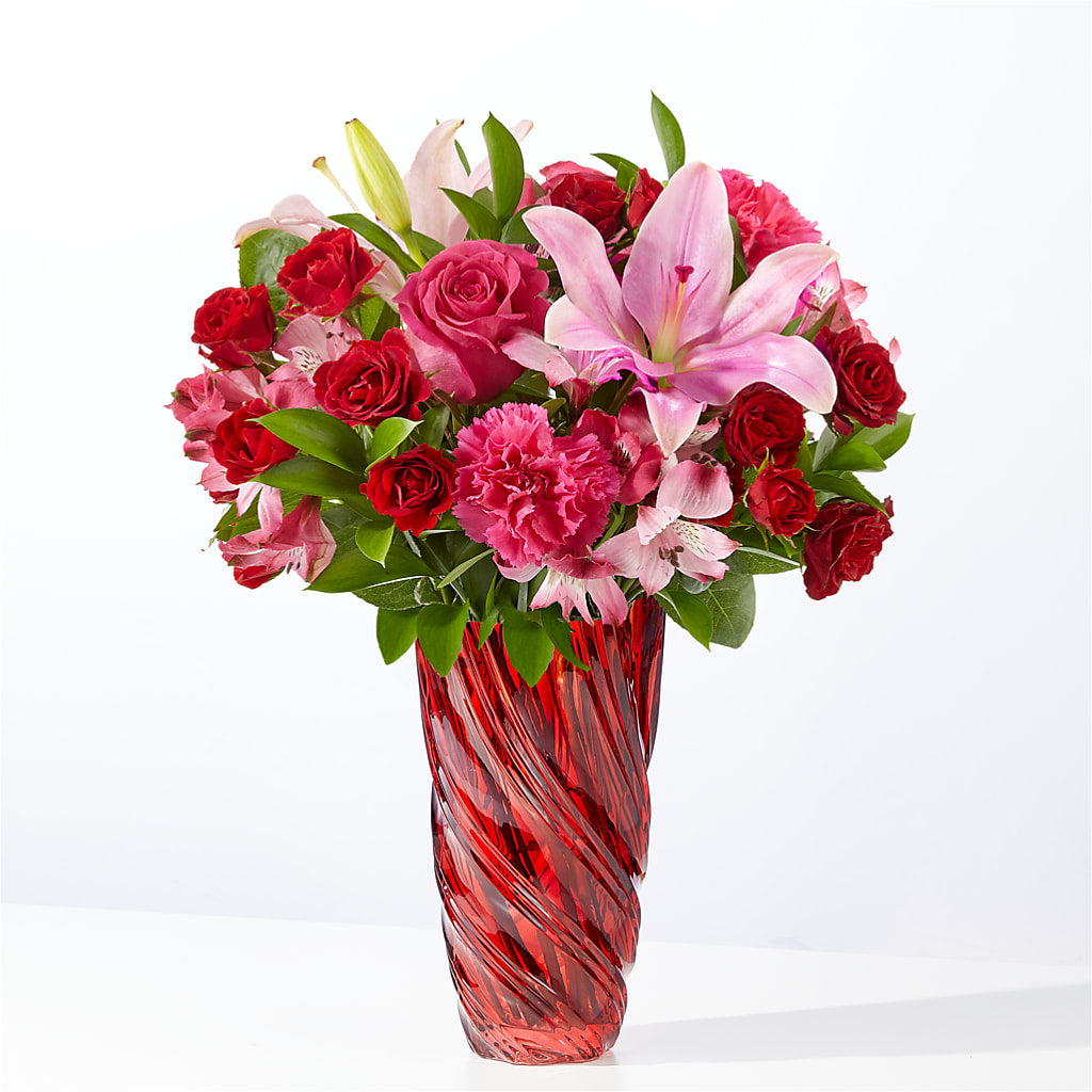 In Love Bouquet with Luxe Swirl Vase – Maison Blooms, Wesley Chapel FL