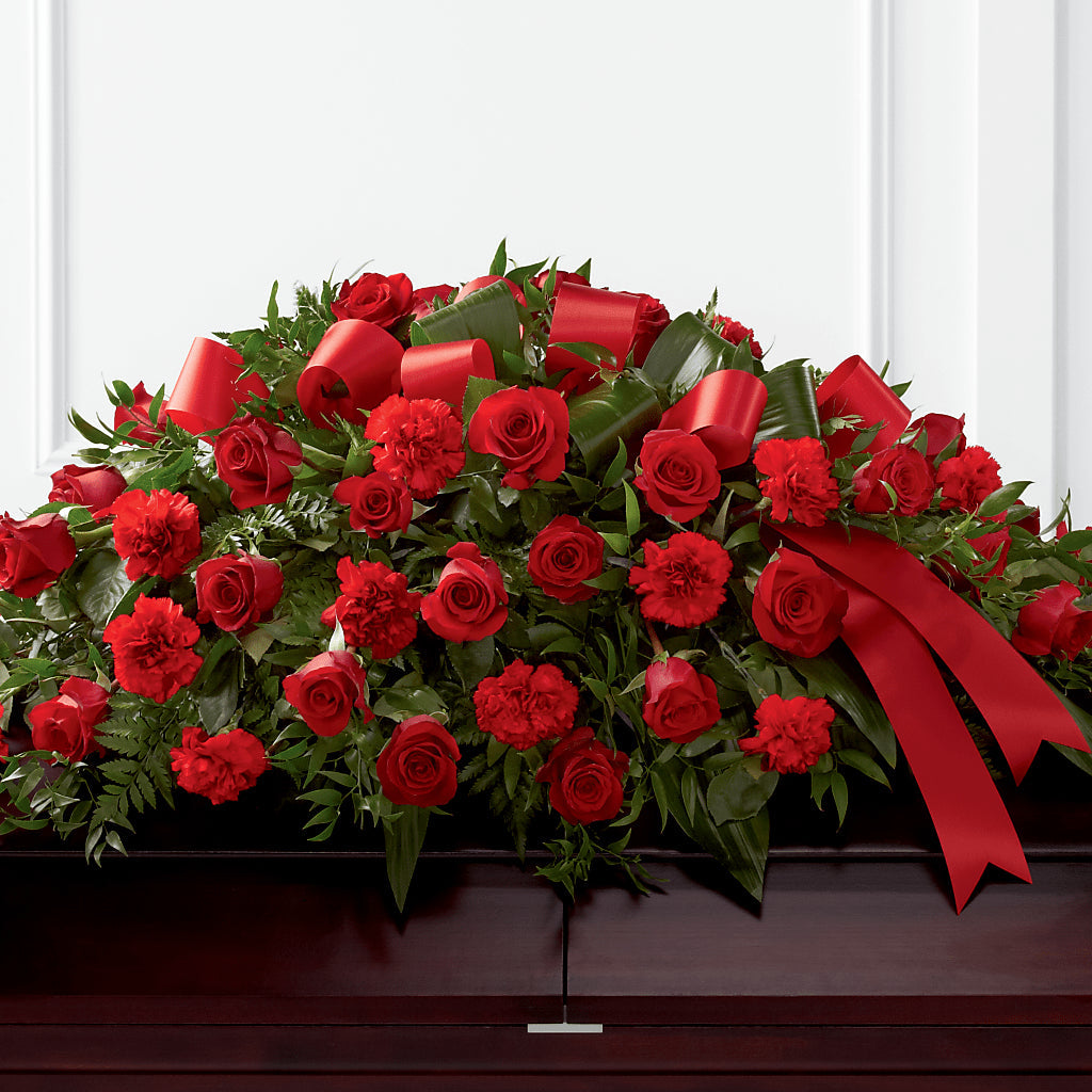 Tribute of Life Casket Spray – Maison Blooms, Wesley Chapel FL