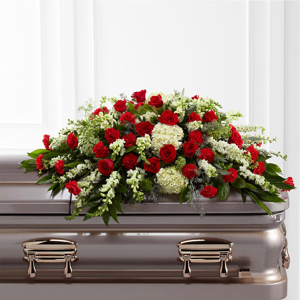 Sincerity Casket Spray – Maison Blooms, Wesley Chapel FL