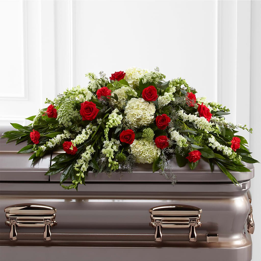 Sincerity Casket Spray – Maison Blooms, Wesley Chapel FL