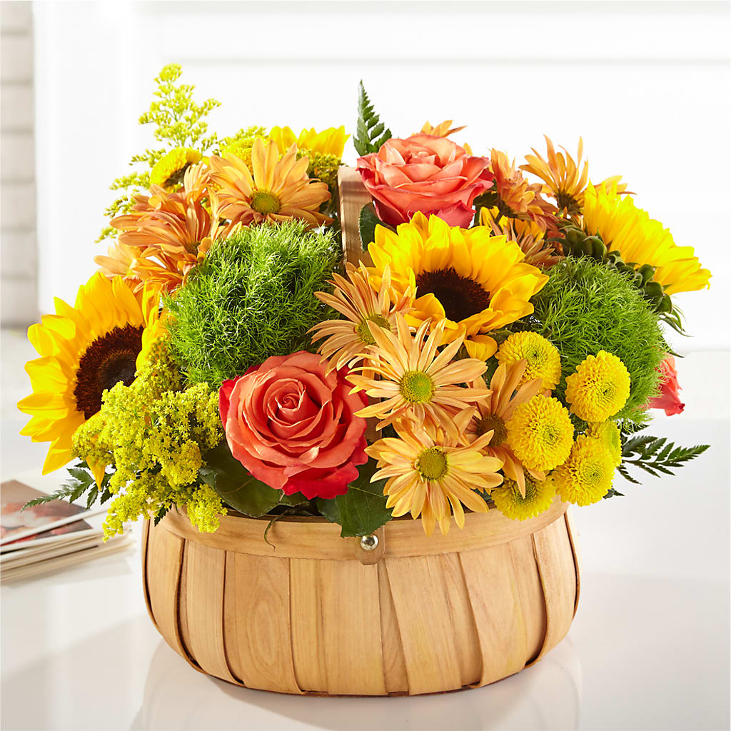 Harvest Sunflower Basket – Maison Blooms, Wesley Chapel FL