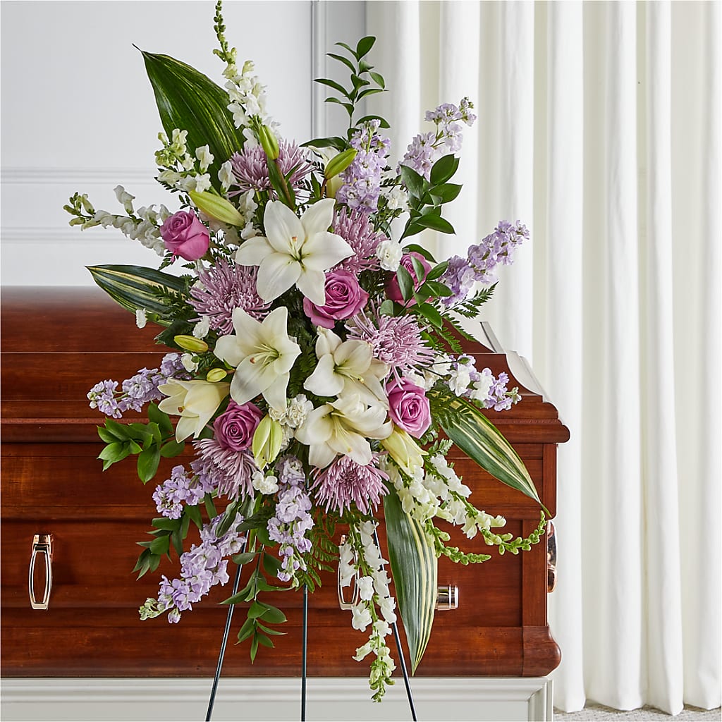 Grateful Hearts Standing Spray – Maison Blooms, Wesley Chapel FL