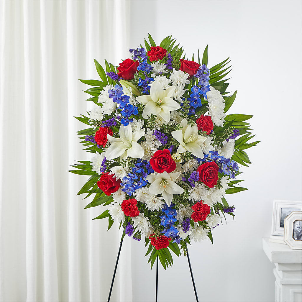 Cherished Service Standing Spray – Maison Blooms, Wesley Chapel FL