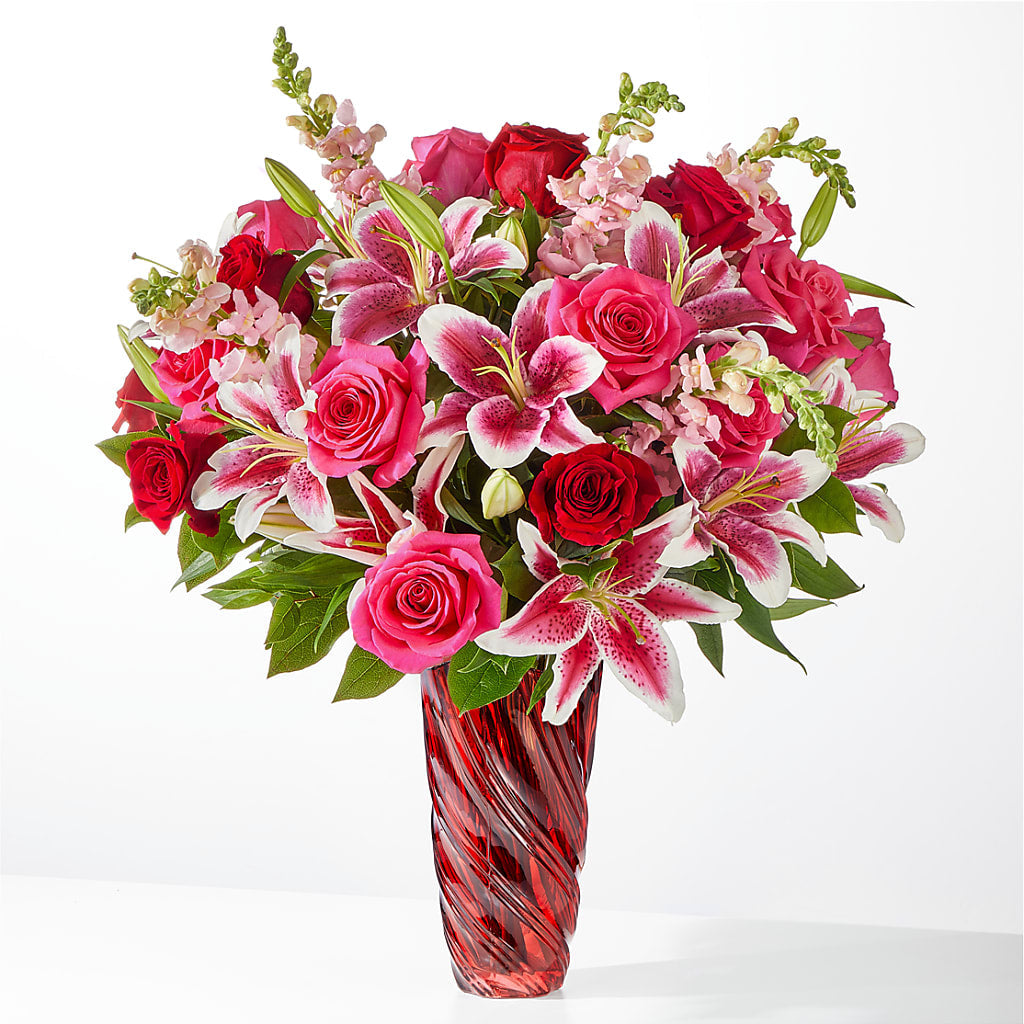 Always You Bouquet with Luxe Swirl Vase – Maison Blooms, Wesley Chapel FL