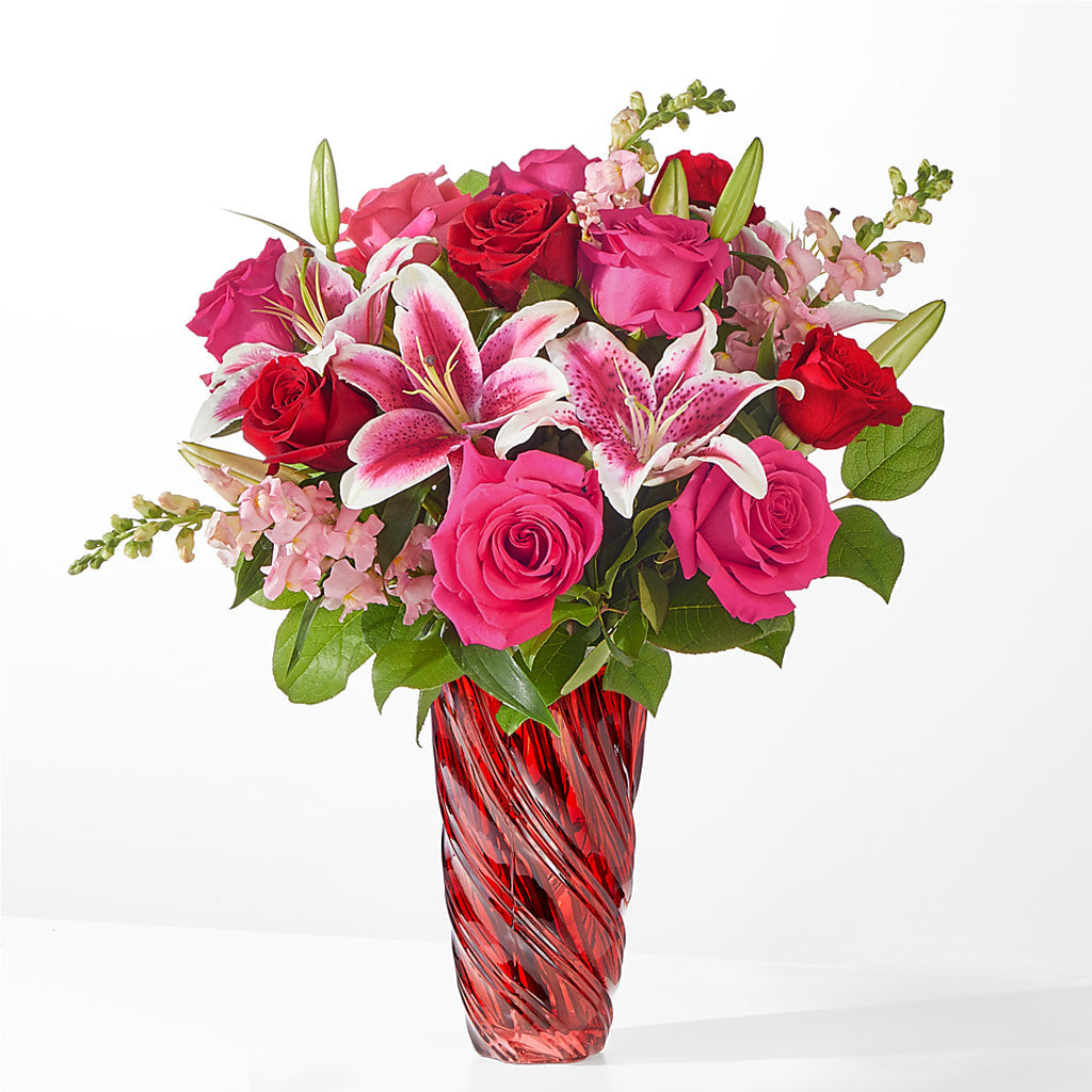 Always You Bouquet with Luxe Swirl Vase – Maison Blooms, Wesley Chapel FL