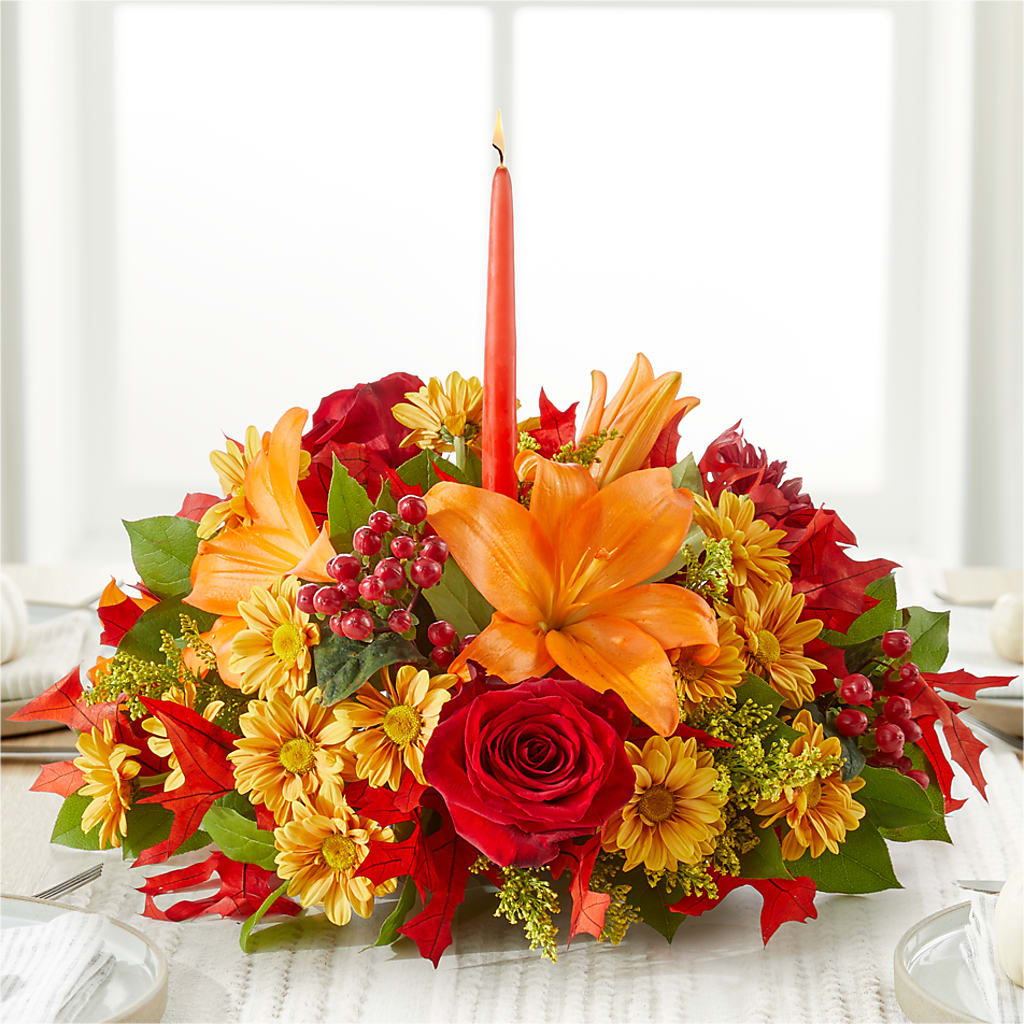 Autumn's Embrace Centerpiece – Maison Blooms, Wesley Chapel FL