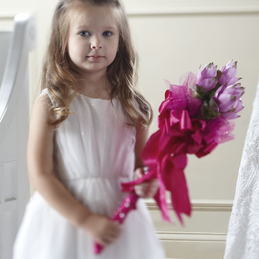 Sparkle Pink Flower Girl Bouquet – Maison Blooms, Wesley Chapel FL