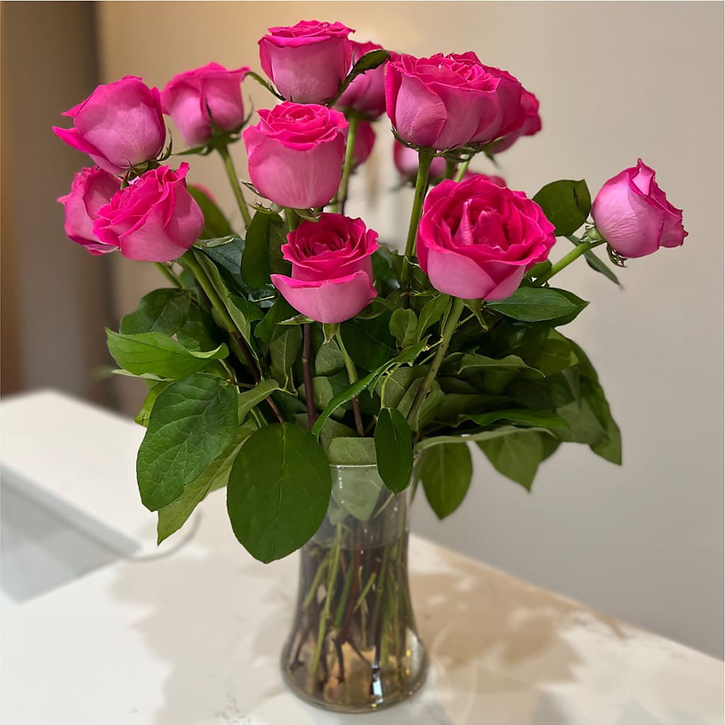 Long Stem Pink Rose Bouquet –  Maison Blooms, Wesley Chapel FL