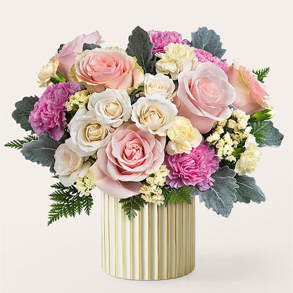 Blissful Moments Bouquet with Ivory Vase –  Maison Blooms, Wesley Chapel FL