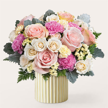 Blissful Moments Bouquet with Ivory Vase –  Maison Blooms, Wesley Chapel FL