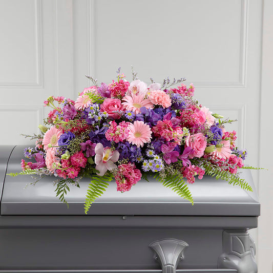 Glorious Garden Casket Spray –  Maison Blooms, Wesley Chapel FL