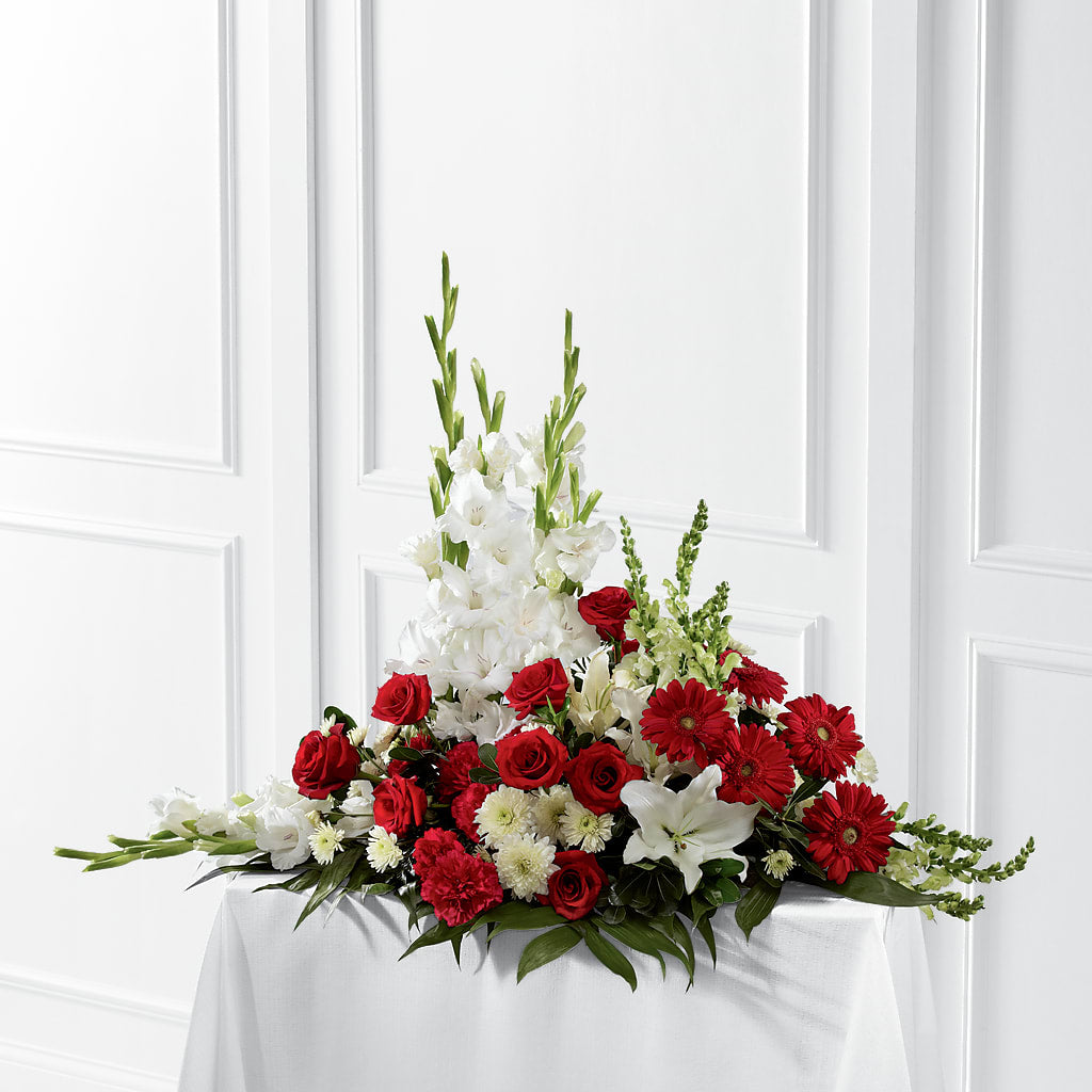 Crimson & White Arrangement –  Maison Blooms, Wesley Chapel FL