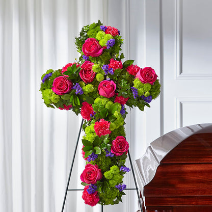 Tribute Rose Floral Cross –  Maison Blooms, Wesley Chapel FL