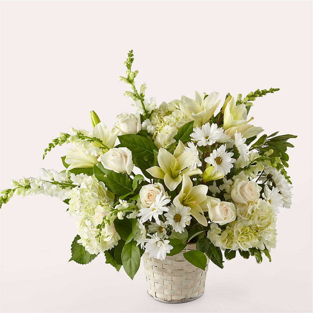 Ivory Elegance Floral Basket –  Maison Blooms, Wesley Chapel FL