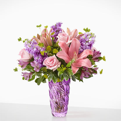 Precious Petals Bouquet with Luxe Swirl Vase –  Maison Blooms, Wesley Chapel FL