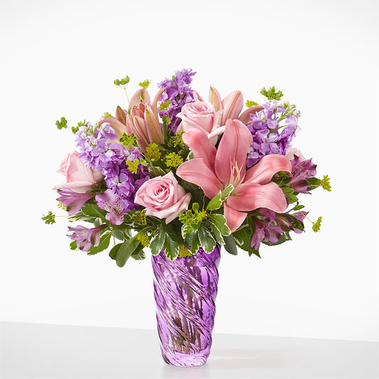 Precious Petals Bouquet with Luxe Swirl Vase –  Maison Blooms, Wesley Chapel FL