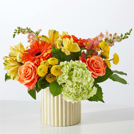 Autumn Sunshine Bouquet with Ivory Vase –  Maison Blooms, Wesley Chapel FL