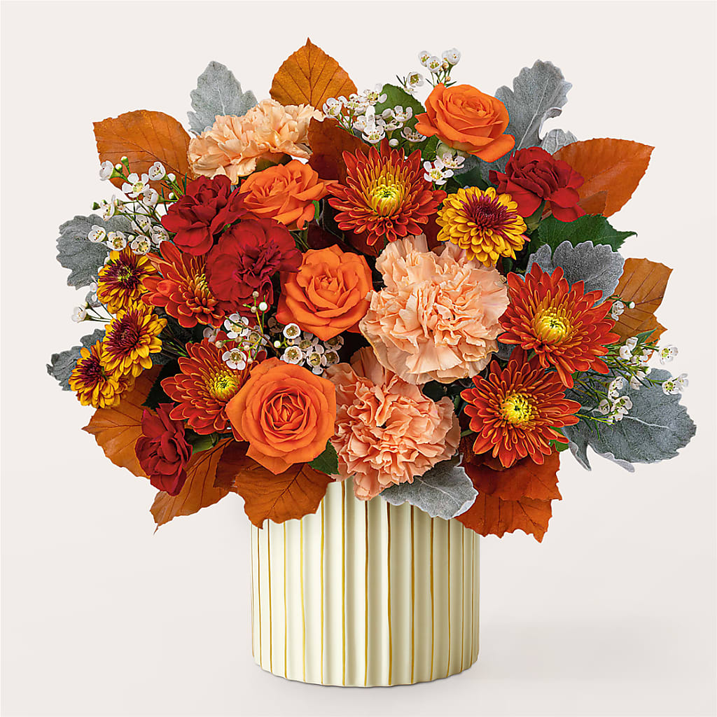 Merlot Bouquet with Ivory Vase –  Maison Blooms, Wesley Chapel FL