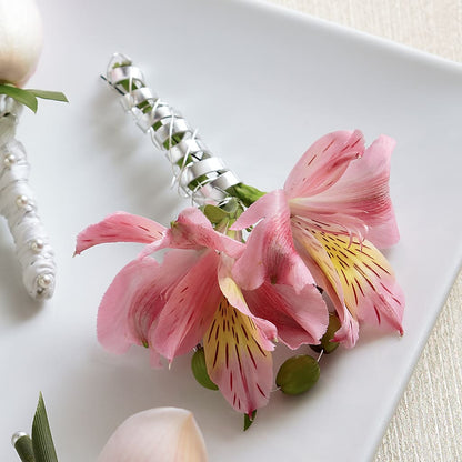 Pink Peruvian Lily Boutonniere –  Maison Blooms, Wesley Chapel FL