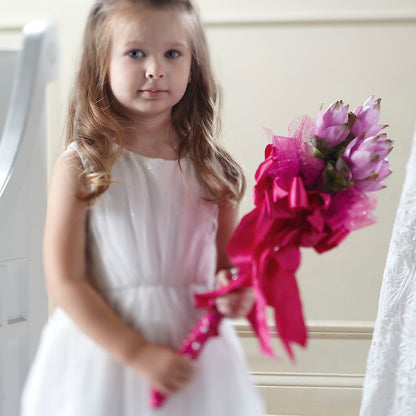 Sparkle Pink Flower Girl Bouquet –  Maison Blooms, Wesley Chapel FL