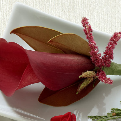 Red Calla Boutonniere –  Maison Blooms, Wesley Chapel FL