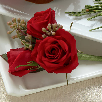 Red Spray Rose Boutonniere –  Maison Blooms, Wesley Chapel FL
